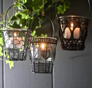 Hanging votive candle holders