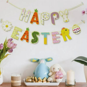 Happy Easter decorations banner 