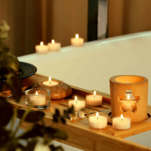 bathroom decoration with small candles 