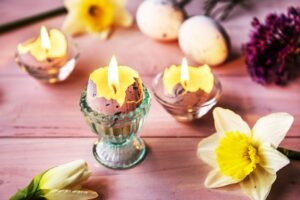 eggshells for DIY candle-making 