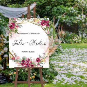 floral wedding welcome panel 