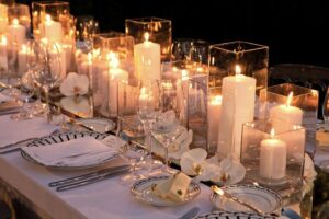 romantic wedding reception candles