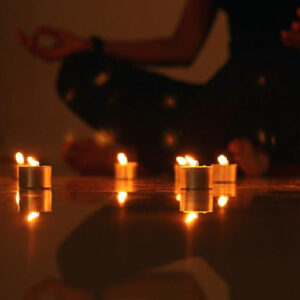 Burning candles for meditation 