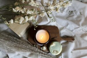 create a relaxing mood with scented candles 