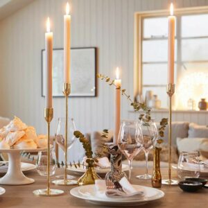 dining table decoration with candlesticks
