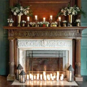 fireplace decoration ideas with candles 