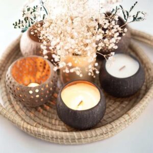 soy wax candles on tray 